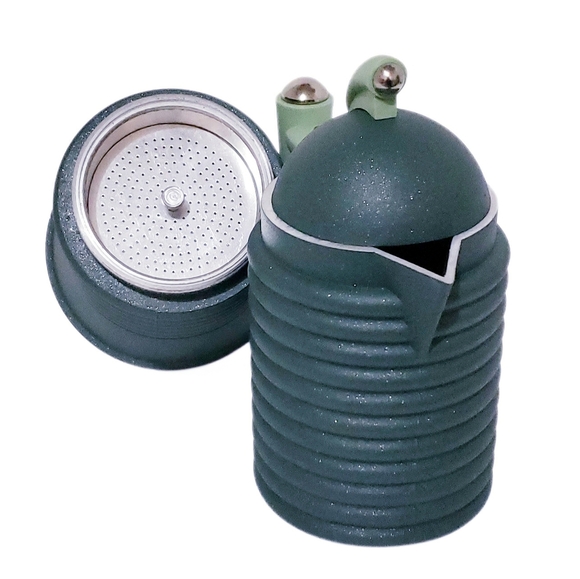 RARE Vintage Musk Green Calderoni Fratelli Happy Day Stovetop Espresso Maker New - Picture 9 of 13